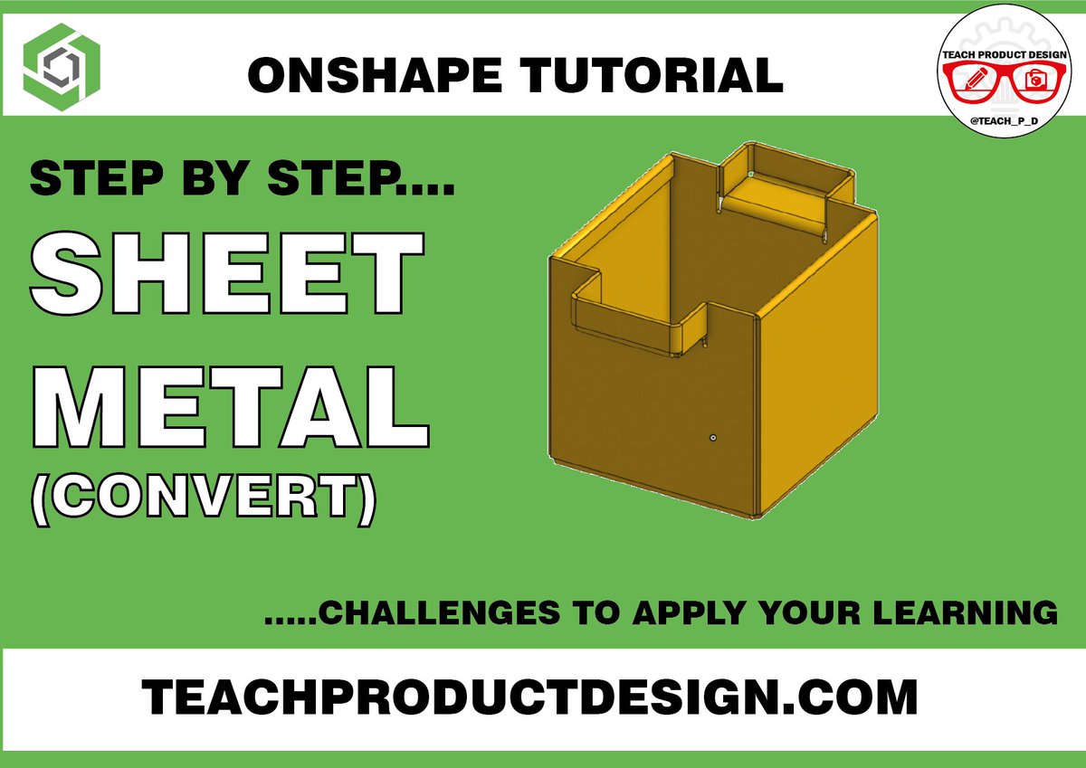 Teach_P_D's tweet photo. SHEET METAL- how to CONVERT a solid model.
@onshape check the links in the bio for the @YouTube tutorial @PTC_Academic @DTassoc @AlexandruBlaj5 @EberlBernhard #onshape #PTC #dtchat #teachproductdesign #dt #tech #tes #education #learning #school #teaching #technology https://t.co/nPniYz2APr