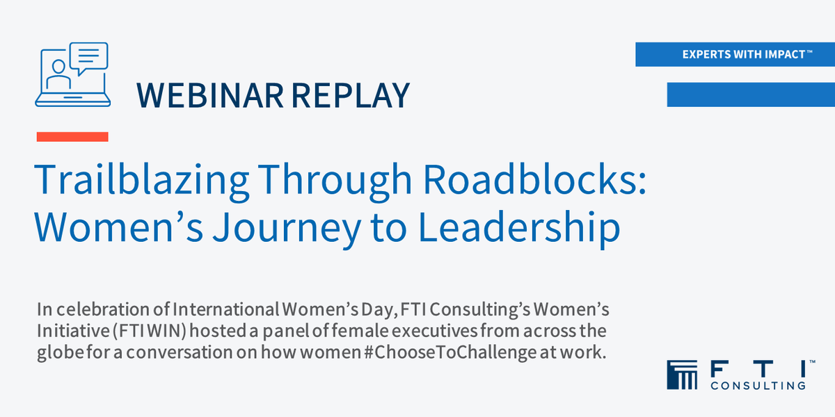 FTIConsulting's tweet photo. In celebration of International Women's Day, #FTIWIN hosted a panel of female executives from @Adobe, @globalcompact, @IHDFNational and @JSE_Group for a conversation on key issues women #ChooseToChallenge in the workplace today. Watch the replay: https://t.co/Gw6YDemHi6 https://t.co/a0LbfQJH2Q