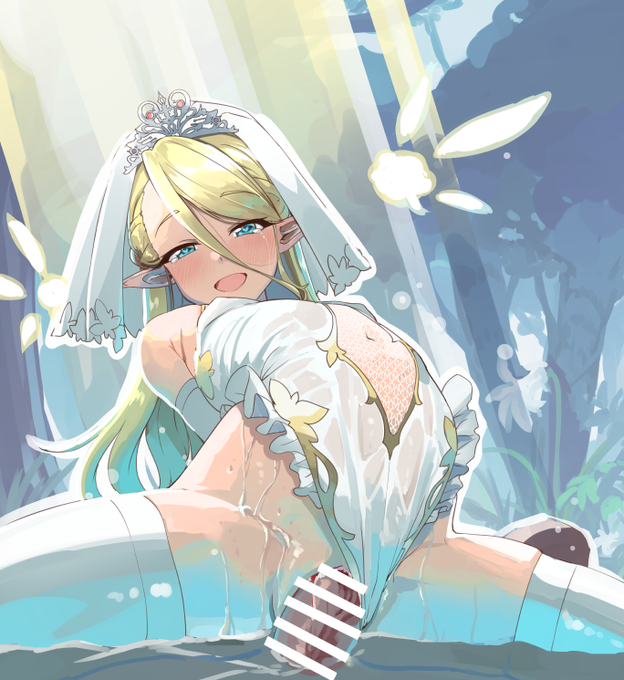 属性盛り合わせ(エルフの王女様と結婚式の後、神聖な泉で永遠の幸福を授けてくれるという妖精の祝福を受けながらその加護によって100%妊娠確定状態で生涯変わらぬ愛を誓いあうらぶらぶ初えっち) 