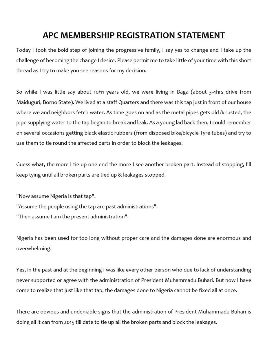 SAsekome's tweet image. Today I took the bold step of joining the progressive family, I say yes to change and I take up the challenge of becoming the change I desire.

Please permit me to take little of your time with this short thread as I try to make you see reasons for my decision.

Thread..

1/2