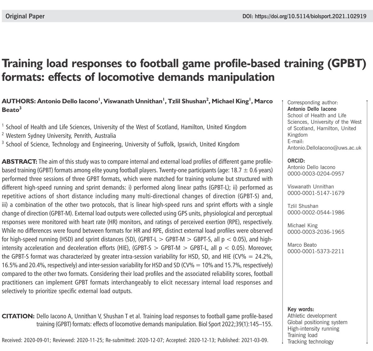 BiolSport's tweet photo. Worth-reading 🔝
This study aimed to compare internal and external load profiles of different game profile-based training (GPBT) formats among elite young #football players.

✍️@DelloAntonio Viswanath Unnithan @shushan_tzlil
 Michael King @MarcoBeato1 
🔓https://t.co/GFXn8cnewn https://t.co/NcWUhReRoP