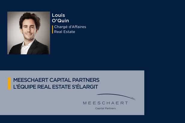 MeeschaertCP's tweet photo. Meeschaert Capital Partners est ravi d'accueillir Louis O'Quin, le nouveau Chargé d'Affaires de l'équipe Real Estate.

#privateequity #valueadded #realestate #immobilier #valueinvestor #valuedriven #investissementimmobilier #investisseurhumainementresponsable https://t.co/YEn6ufIMom