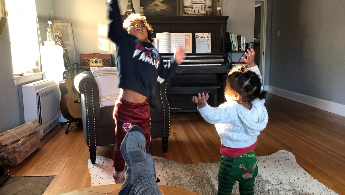 updocollective's tweet photo. My cutie kiddos are reaching for the dust spinning through the sun beams. It's such a simple thing-yet they think it's so fun! I'm sitting here sipping my coffee and soaking up these sweet moments. I'm so thankful to time with these babies. https://t.co/ZMHu36CtgE