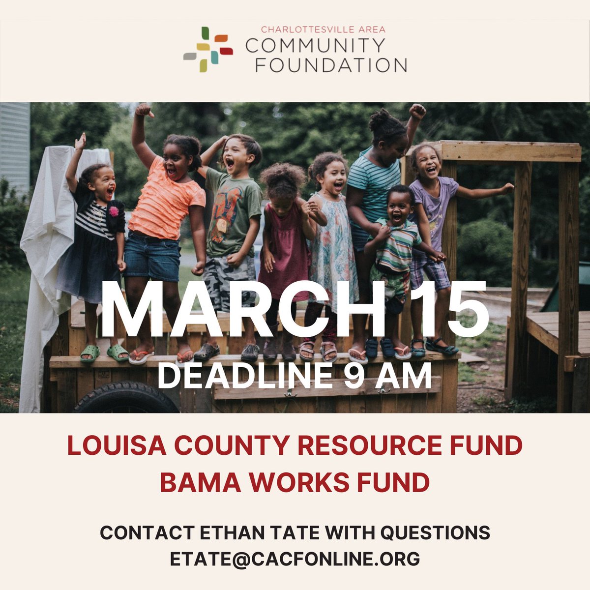 Couple big grant deadlines coming up on Monday