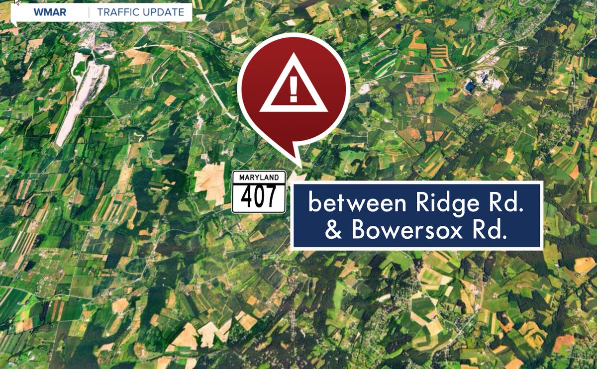 MarylandTraffic's tweet image. CRASH closes MD-407 b/w Ridge Rd. &amp;amp; Bowersox Rd. #CarrollCounty #NewWindsor Updates from @LaurenCookWMAR coming up @WMAR2News 8:27 &amp;amp; 8:56A.M. #Marylandtraffic #MDtraffic #traffic #GoodMorningMaryland #GMM2
