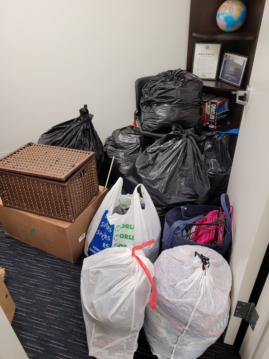 ESSdigitalMedia's tweet photo. Our annual @AMVETSHQ donation drive was a success!  Our generous employees donated a total of 17 bags, 12 boxes, and a few loose items!! Our employees are the best and are what make us Exceptional! #charity https://t.co/wN31NWrnik