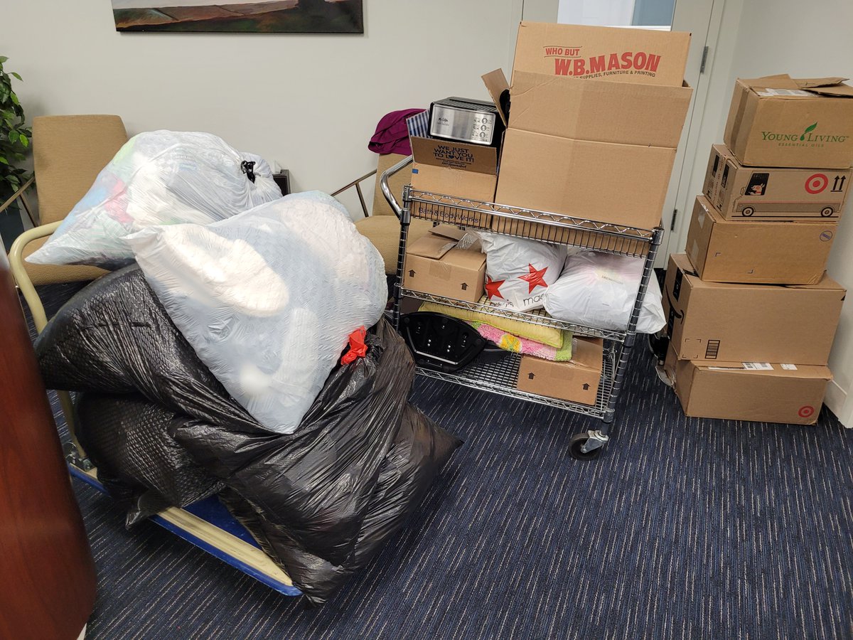 ESSdigitalMedia's tweet photo. Our annual @AMVETSHQ donation drive was a success!  Our generous employees donated a total of 17 bags, 12 boxes, and a few loose items!! Our employees are the best and are what make us Exceptional! #charity https://t.co/wN31NWrnik