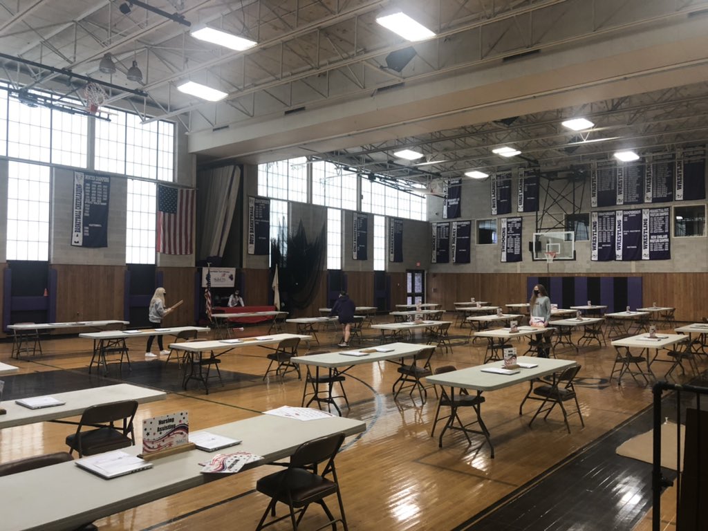 cookinuphistory's tweet photo. Lots of excitement here at Shawsheen as our staff and members of the SkillsUSA leadership team set up the cafeteria and gymnasium for the SkillsUSA District competition!! https://t.co/m0IUYGd8vW