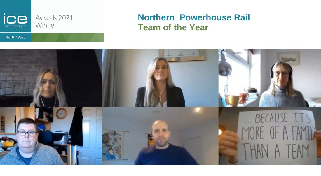 ICENorthWest's tweet photo. Our Team of the Year Award goes to Northern Powerhouse Rail!
A complex, high-profile programme with team collaboration at its heart.
#ICENWawards #civilengineering #success 

@MottMacDonald @networkrail @Transport4North @transportgovuk @HS2ltd https://t.co/Fr00AypXwu