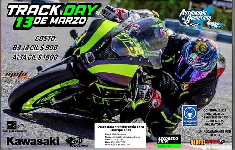 AutodromoQROof's tweet photo. La adrenalina no para, este 13 de Marzo te esperamos en el #AutódromoQuerétaro, #TrackDay de Motociclismo con nuestros amigos de EscobedoBros QuiroSports

Seguimos con protocolos de higiene, uso de cubrebocas obligatorio

#UsaTuCubrebocas
#TeCuidasMeCuidasNosCuidamos https://t.co/8x3zsci1cC