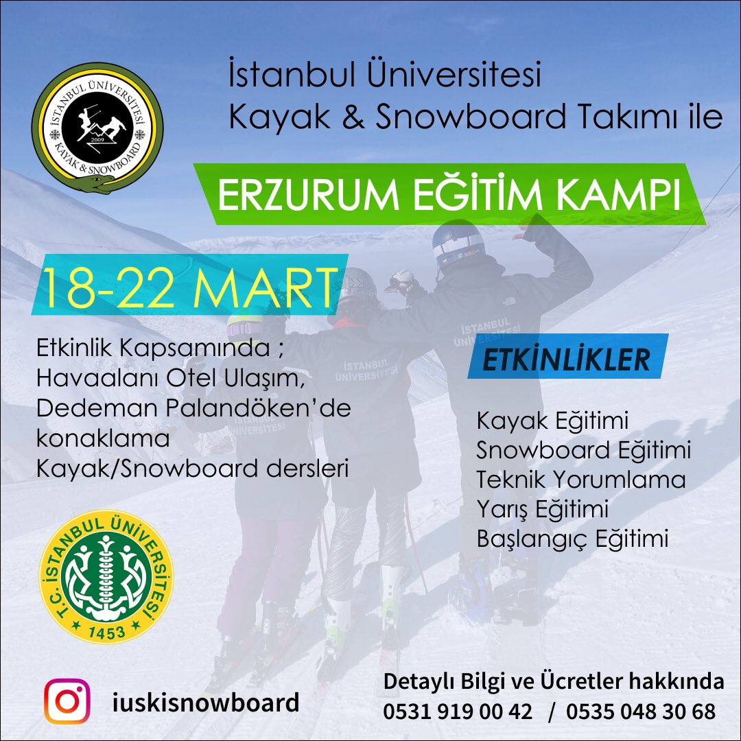 Takımımızla tanışıp snowboard ve kayağı en hızlılardan öğrenmek istemez misiniz? 🎿⛷🏄🏽‍♂️🏄‍♀️