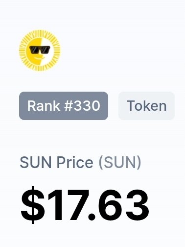 dizzanxietytho's tweet photo. $sun is still a low cap hidden gem with room to grow. If you know, you know. Only rank #330 so far. DAO, Sidechain, defi, community mined.
You should atleast have 1. #OneSun #SunNetwork https://t.co/pUDcTXV9cg