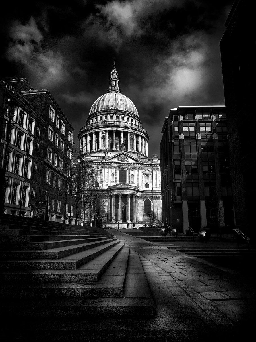 #london #cathedral #shadow #photographer #blackandwhitephotography #sky #clouds #buildings #England #steps #photo #saint