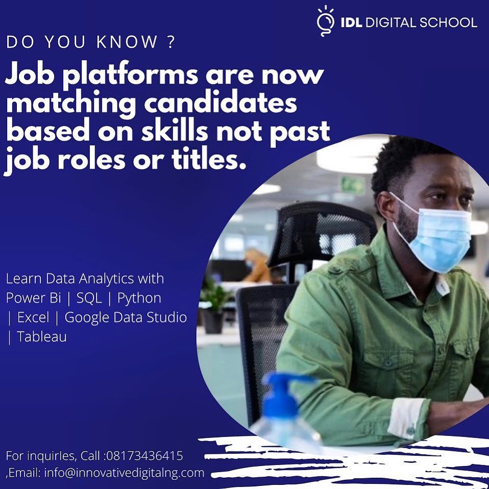 idl_ng's tweet photo. Skills are incredibly important, get them, stock up your skills portfolio.

Join our learning community by clicking here https://t.co/nFMhbSht66  and get ready for your own interview.

#DataAnalytics #datascience #DataVisualization #techskills #techjobs #onlinelearning https://t.co/gJW3zwrKEW