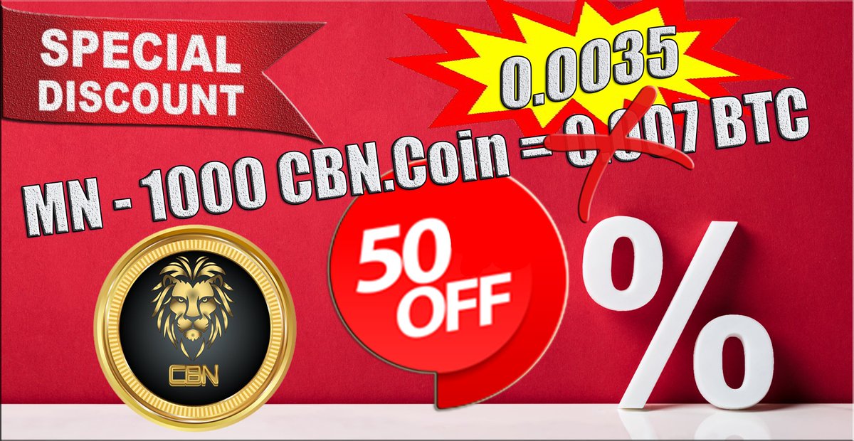 AIPro_CBN's tweet image. #Special  offer with 50% #Discounts  ☘️
of 5000 #CBN  = 0.0175 #BTC   🥳