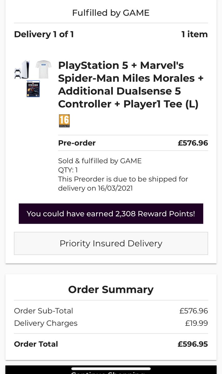 raheem324's tweet photo. @PS5StockAlertUK Was in queue for standalone, got through but out of stock. Managed to get a bundle with an extra controller, Spider-Man and a T-Shirt for £600. https://t.co/VRUzPFkjoV