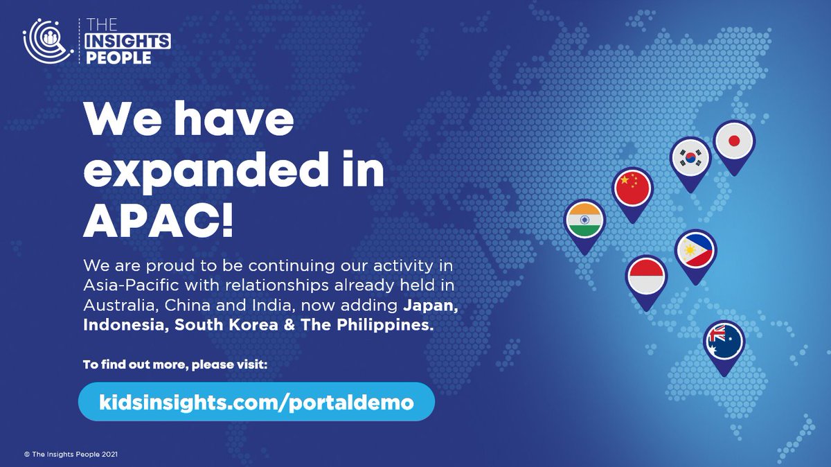 InsightsFamily's tweet image. We have expanded in Asia-Pacific!
Adding to the previously launched regions of Australia, China and Inida, we have now launched Kids Insights and Parents Insights in Japan, South Korea, Indonesia and The Phillipines.
Read more: kidsinsights.com/2021/03/11/the…
