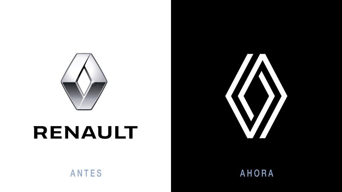 Tanemestudio's tweet photo. #Renault ha presentado su nueva identidad visual. Más moderna pero manteniendo su símbolo tan reconocido como es el rombo.

#logotipo #branding #identidadcorporativa #rediseño #marca #rediseño https://t.co/UazH13RIhl