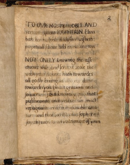 bodleianlibs's tweet photo. An 11 year-old Princess Elizabeth gave this to her stepmother, Katherine Parr, in 1544.

The future Queen translated a French meditational poem into English prose, and wrote it out in her own fine hand.

It's thought she embroidered the binding too.

#MothersDayGifts #NoPressure https://t.co/N4nck4v3kl