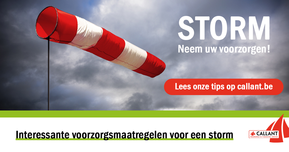 Callant Insurance & Financial Advice (@callantverzeker) on Twitter photo 💨𝙊𝙥𝙜𝙚𝙡𝙚𝙩 𝙫𝙤𝙤𝙧 𝙨𝙩𝙤𝙧𝙢𝙬𝙚𝙚𝙧! De komende dagen zal het stevig waaien met rukwinden tot 100 km/u. 🌪️🌂 Lees via bit.ly/3euMpP8 onze interessante voorzorgsmaatregelen voor een #storm . <a href="/keypointBV/">Keypoint</a> <a href="/FocusWTV/">Focus & WTV</a> #regen #wind #stormweer #stormschade #keypoint 💨𝙊𝙥𝙜𝙚𝙡𝙚𝙩 𝙫𝙤𝙤𝙧 𝙨𝙩𝙤𝙧𝙢𝙬𝙚𝙚𝙧! De komende dagen zal het stevig waaien met rukwinden tot 100 km/u. 🌪️🌂 Lees via bit.ly/3euMpP8 onze interessante voorzorgsmaatregelen voor een #storm . <a href="/keypointBV/">Keypoint</a> <a href="/FocusWTV/">Focus & WTV</a> #regen #wind #stormweer #stormschade #keypoint