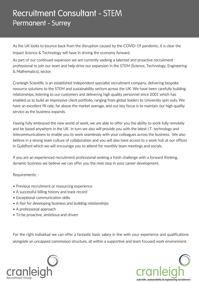 cranleighsci's tweet photo. We are hiring!

#opportunity https://t.co/Qbn9FdT8v4