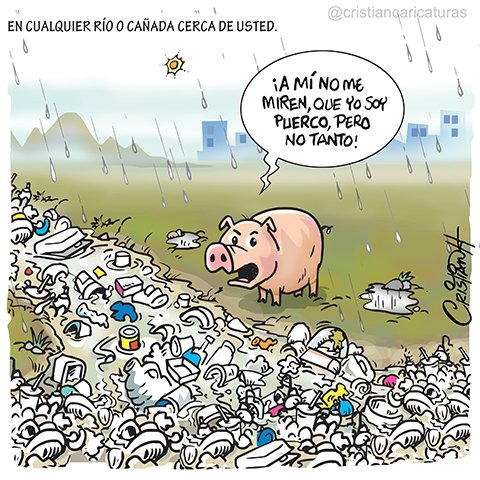 Y no faltará quien quiera culpar a las lluvias🤭
.
.
@ElDia_do #desechosplasticos #contaminación #puercos #riosyplayas #ciudaddeplastico #Lluvias #cerdos #cristiancaricaturas #cartoon #caricaturadeldia