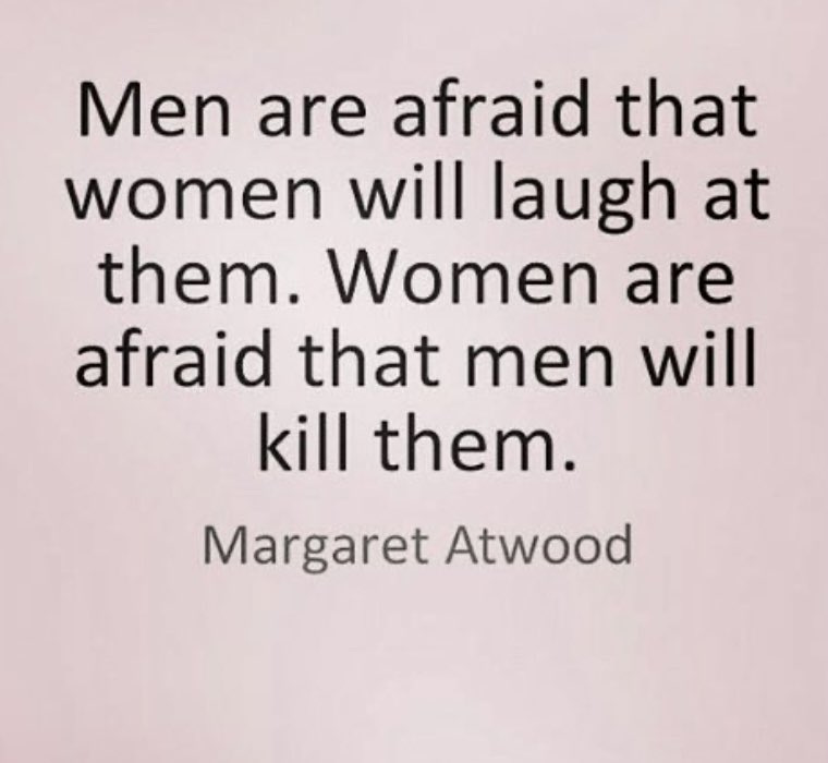 Women are taught how to defend themselves from a very young age. Carry your keys a certain way, stay in well lit up areas, don’t walk home alone in the dark. Why aren’t men taught to leave us the fuck alone? If you’re blaming Sarah for this, you’re the problem. #everywomanyouknow