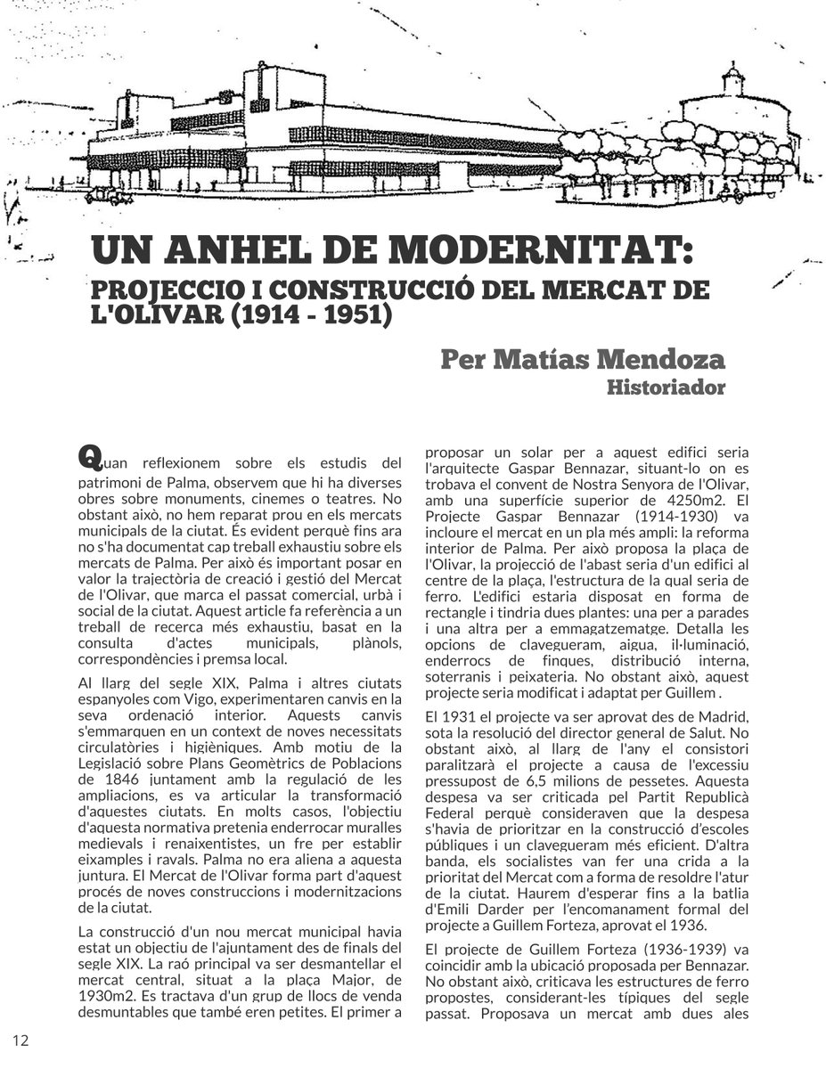 MercatOlivar's tweet photo. Ens ha fet especial il·lusió rebre l'article sobre la història del #MercatOlivar publicat per Matías Mendoza a la #RevistaCiutat, així com també la menció de Marusia López, veïna de @AvvCanamunt i integrant del projecte @mutu_suport que parla ... 1/2 https://t.co/trKrQTIvom
