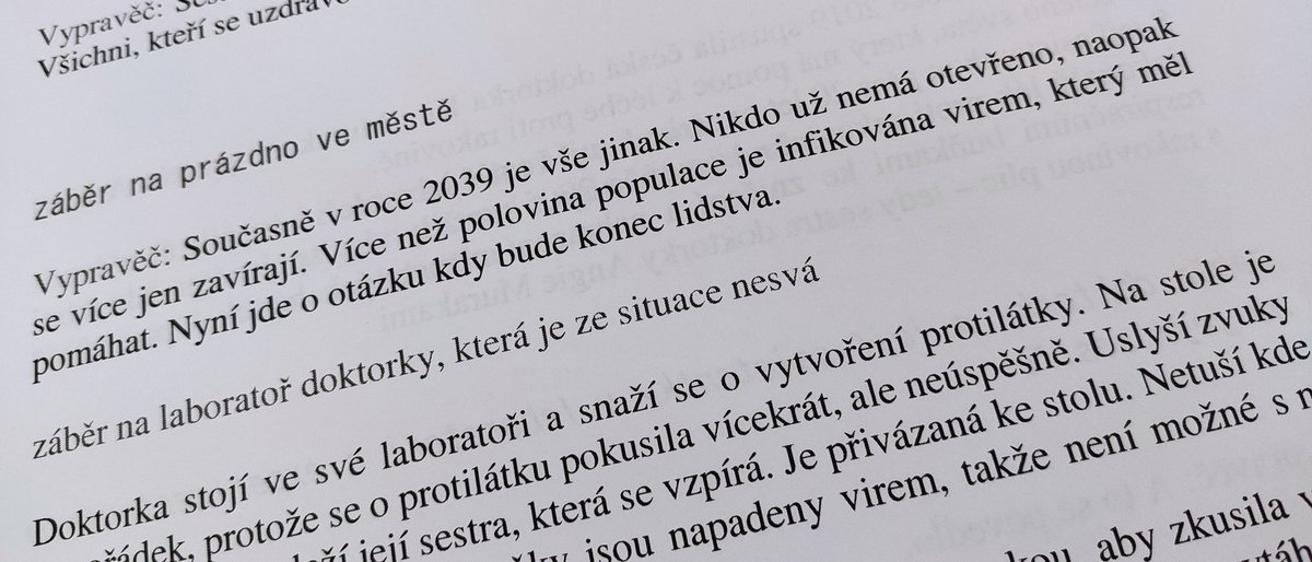 HomofobniHomo's tweet photo. Dohajzlu! Při uklízení jsem narazil na scénář studentského filmu mých dvou studentek z #gympl, na který jsem úplně zapomněl. Jmenuje se... Pandemie!
Jistě netušily, co se rok po jejich filmu ve světě stane... https://t.co/8Qo5wjMi4n