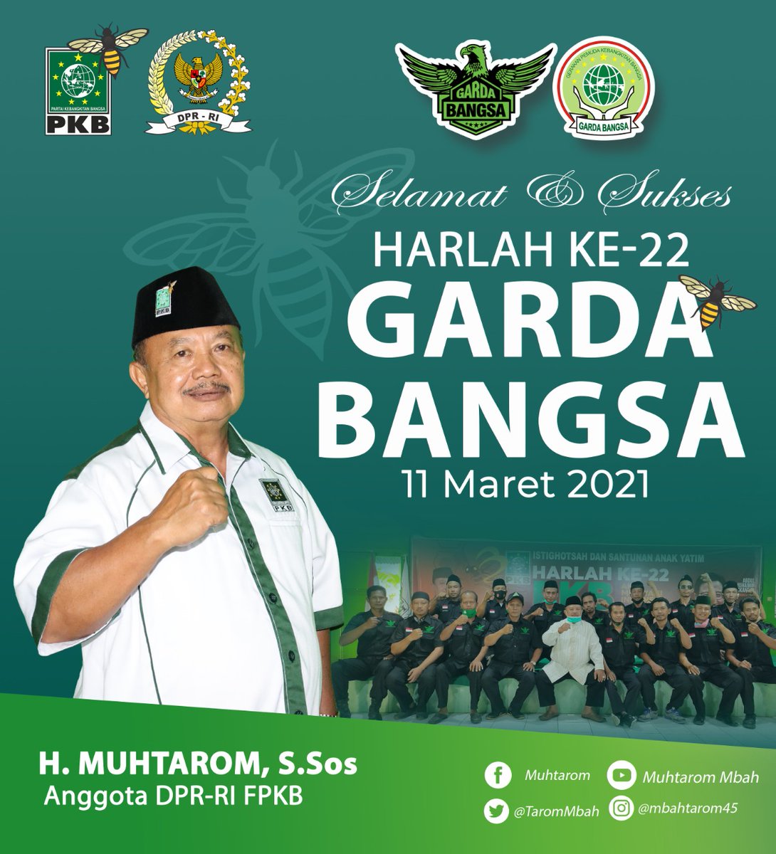 TaromMbah's tweet photo. Jadilah Generasi Muda PKB yang tidak pantang menyerah.Warnailah pembangunan ini dengan karya luar biasa Kalian.
Selamat Harlah Ke-22 Garda Bangsa
@DPP_PKB 
@cakimiNOW 
@Gardabangsaa 
@Annur33037791 
@tommykurniawan7 https://t.co/hD6vlZ3HS0