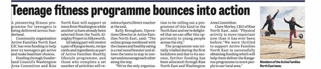ActiveFamNE's tweet photo. We've made the press today! Thank you @SunderlandEcho for running our story. And thanks to @WeAreRise_NE and @SunderlandCC for the funding. Finally a massive shoutout to @SHARPMediaGr for supporting us weekly #northeastengland #northeastnews #community #thankyou https://t.co/sFKgJgp8n6