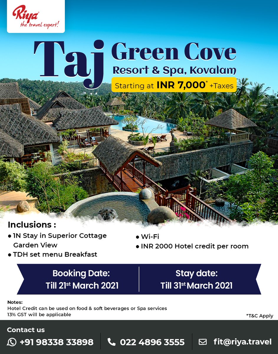 TrvlNxt's tweet photo. Taj Green Cove Resort &amp; Spa, Kovalam 
Starting at INR 7000 +Taxes

#taj #tajmahal #india #agra #travel #love #incredibleindia #travelphotography #photography #travelgram #architecture #wondersoftheworld #jaipur #traveller #travelling #rajasthan #mahal #picoftheday #trvl_nxt https://t.co/BrepgzfjOH