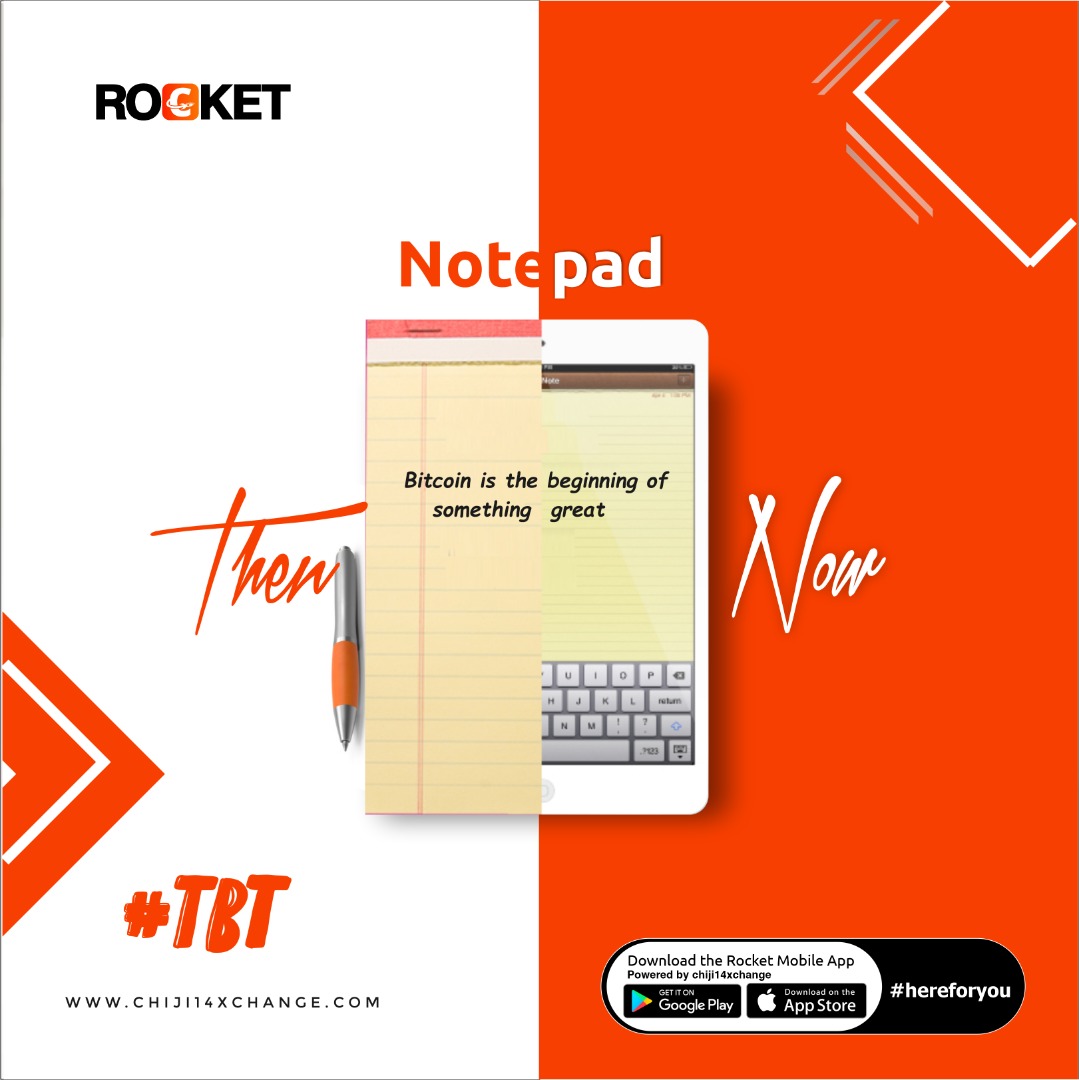 myrocketapp's tweet photo. We decided to "TAKE NOTE" of the evolvement of notepad  over the years.

#tbt #throwback #bitcointrading #bitcoin #giftcards #googleplaycard #lagos #Nigeria https://t.co/JR4FGmwh64