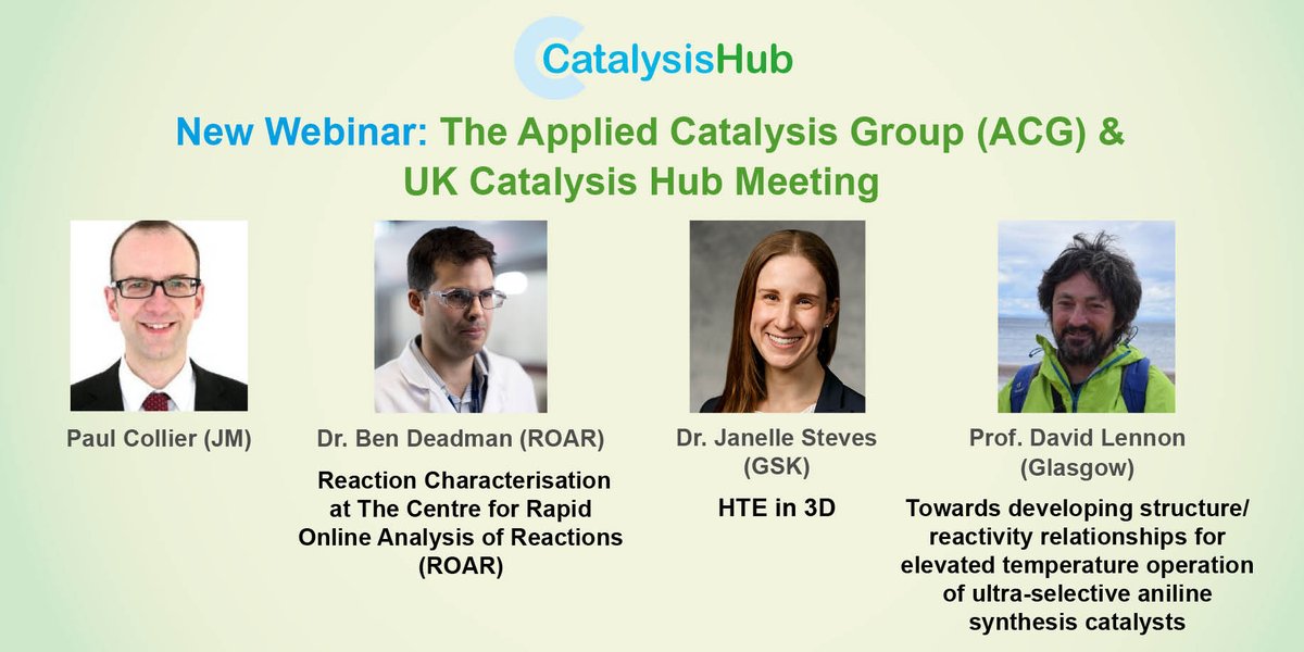We have a few tickets left for our webinar with the Applied Catalysis Group (ACG) @RSC_ACG. Learn all about applied characterization on 17 March at 14:00 GMT. Register for free at tinyurl.com/ACGMeeting2021 @icl_roar, @ben_deadman, @UofGlasgow