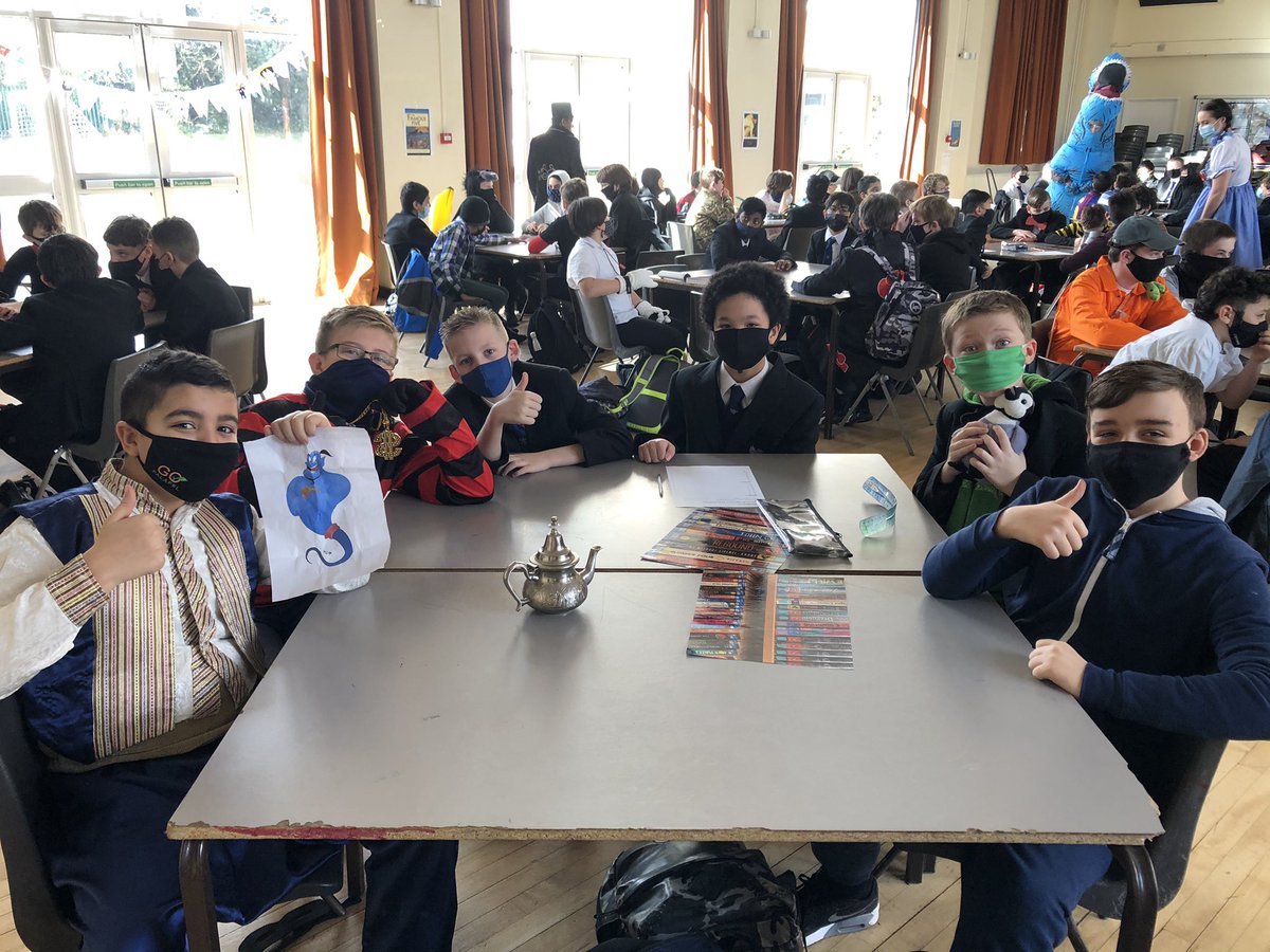 Year8SHS's tweet photo. More #WBD2021 Yr7 photos - brilliant participation and enjoyment! @shsrbk @TEAMENGLISH_SHS @WorldBookDayUK https://t.co/sWUHq0xDUh