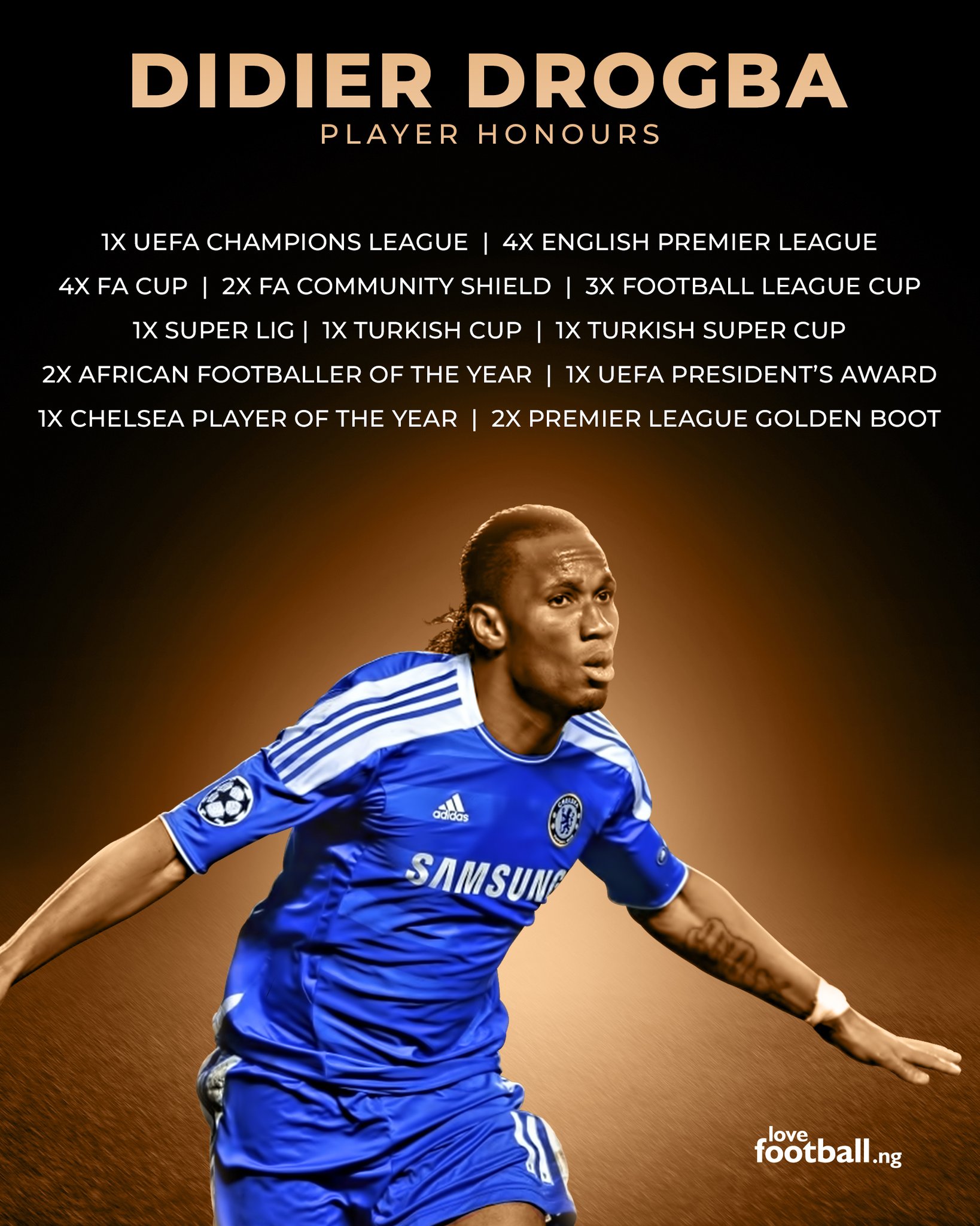 Happy 43rd birthday Didier Drogba.
What\s your favourite Drogba moment? 