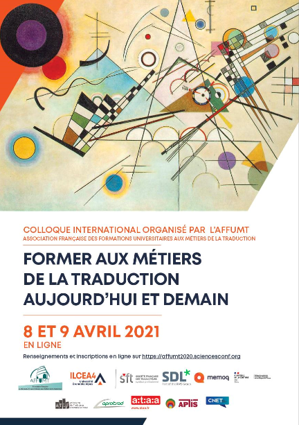 SFTfr's tweet photo. ❓ Vous vous intéressez aux enjeux de la #formation aux métiers de la #traduction ?
✅ Participez au colloque international organisé en ligne par l'@affumt_fr "Former aux métiers de la traduction aujourd’hui et demain" les 8 et 9 avril ➡️ https://t.co/GdsPeSyjBs https://t.co/DcUWOuHKYm