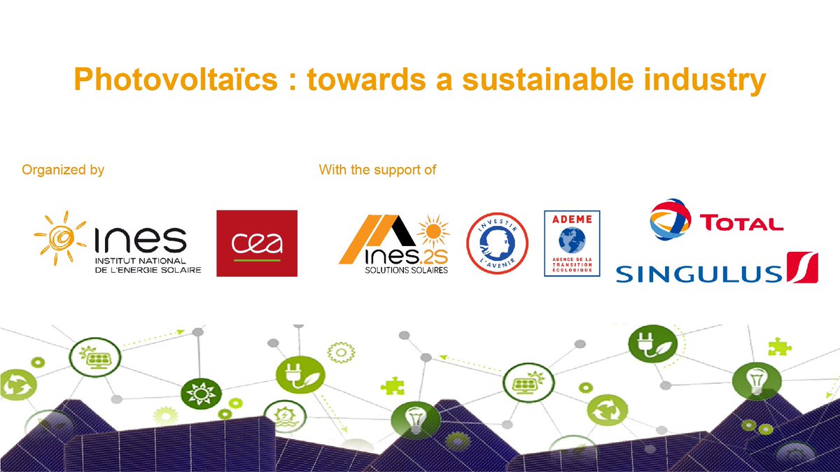 Last day of the workshop ECO-PV♻️. Program of the day:1- Waste management. 2- Circular strategies. 3-Conclusion &amp; Perspectives.Thank you to all speakers and registered. See you next 👍🏻
#photovoltaics #pvsolar #ecopv #recycling #sustainableenergy #solarenergy #singulus