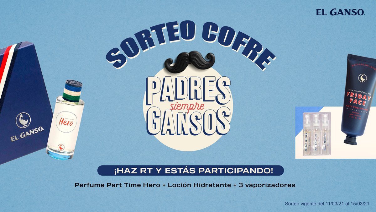 ¿Quieres ganar este cofre de #perfumesgansos y poder regalarlo por el Día del Padre? ¡Es muy sencillo! SÓLO TIENES QUE HACER RT a este tweet ¡Y estás participando! #likefatherlikeson #elganso *Vigente del 11/03 al 15/03* ¡SUUUERTE!