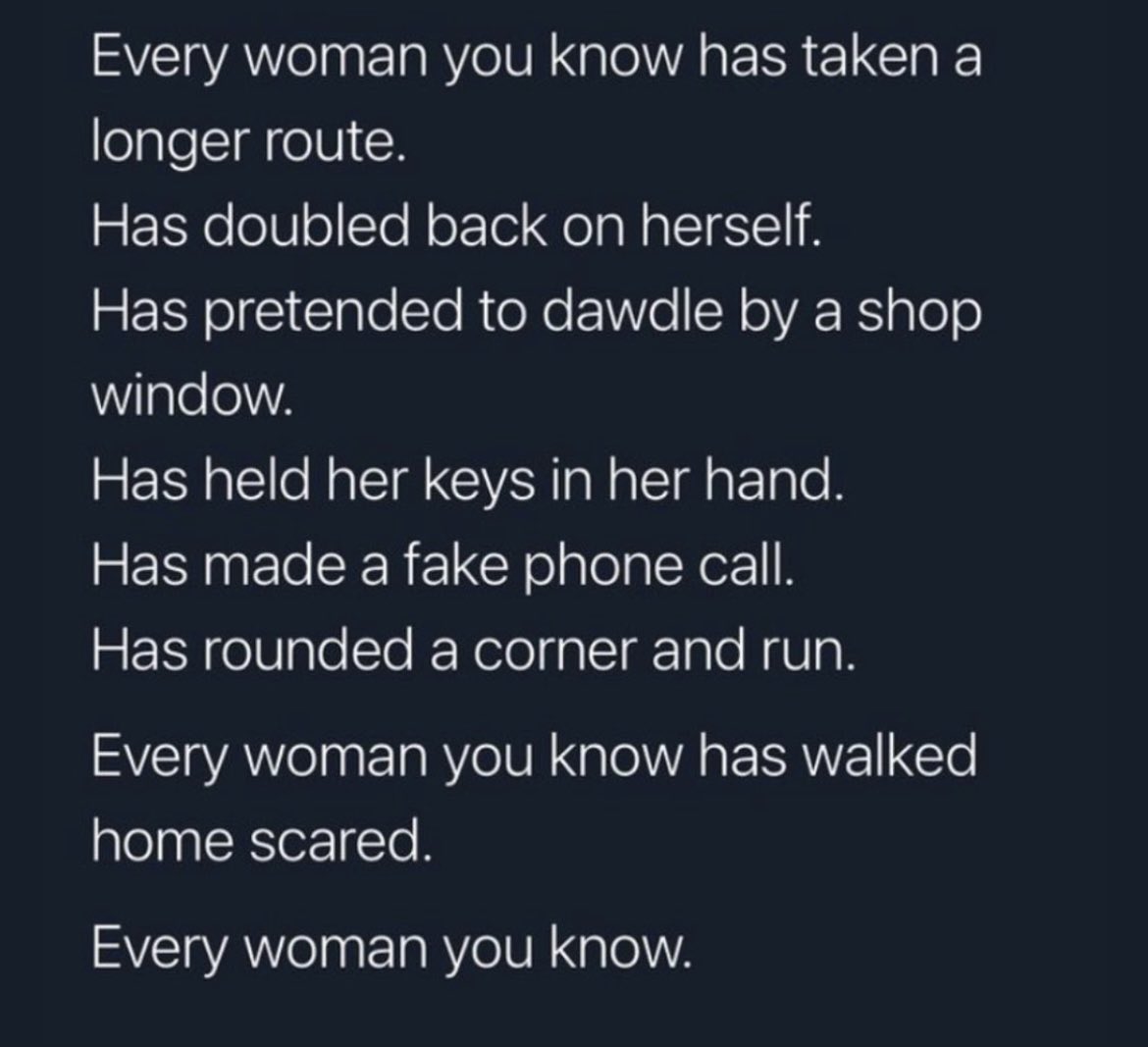frannhall91's tweet photo. Extremely saddened by the news today. She should have been safe. We shouldnt be fearing going outside alone, and yet we do.  #saraheverand https://t.co/NgOsy6a13n