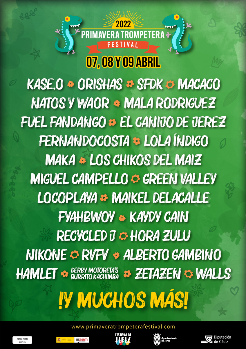 Nueva fecha #PrimaveraTrompeteraFestival 7-9 de Abril con mas  #confirmaciones #sorpresas #cartelazo! Recordad que las entradas son válidas para 2022. Aún así, los que no podais acudir, teneis disponible la info en el comunicado de redes sociales y web
primaveratrompeterafestival.com