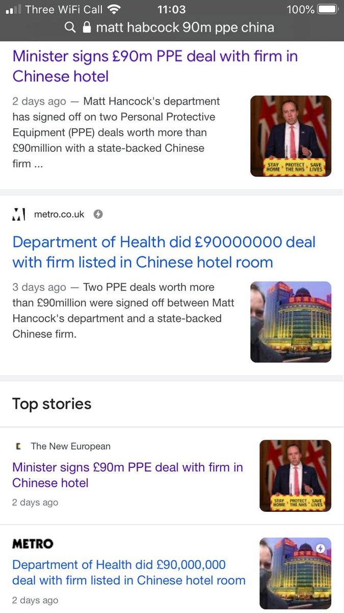 #BorisJohnsonOut anyone else noticed that Matt Hancock has just gave a £90m PPE contract to a Chinese company based at a hotel? Seems only two newspapers are picking up the story ...