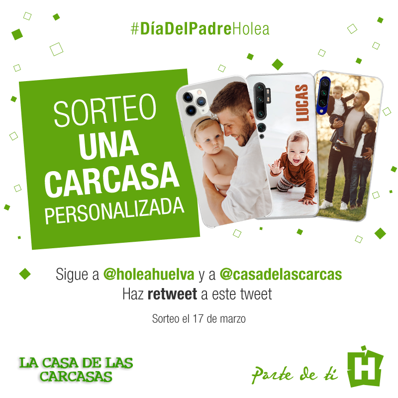HoleaHuelva's tweet photo. 💖 Se acerca el #DíadelPadre y queremos celebrarlo con el #SORTEO de 1 carcasa personalizada de @casadelascarcas 🙌 Participa con solo:
👉 Seguir a @HoleaHuelva y a la @casadelascarcas
👉 Hacer RT a este tuit
👉 Bases ➡ https://t.co/IFAgvMeq4f
#SorteosHolea #HoleaHuelva https://t.co/2PCDQIYx6f