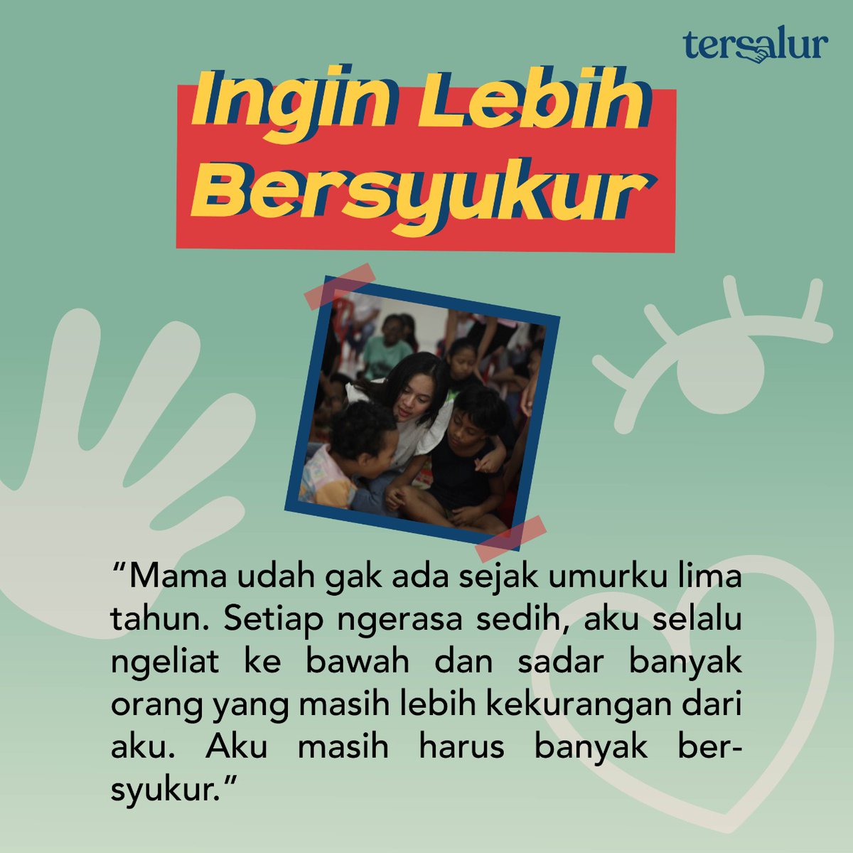 tersalur's tweet photo. Kehilangan sosok yang disayangi di usia belia tentu menyedihkan. Tapi, Rara justru menyadarkan diri bahwa ia harus lebih bersyukur. Kuat sekali pribadinya. 

Yuk, kunjungi instagram Tersalur atau klik tautan berikut untuk lebih lengkapnya! 
https://t.co/nnOMEvnEgK https://t.co/jk3Vws8hCd