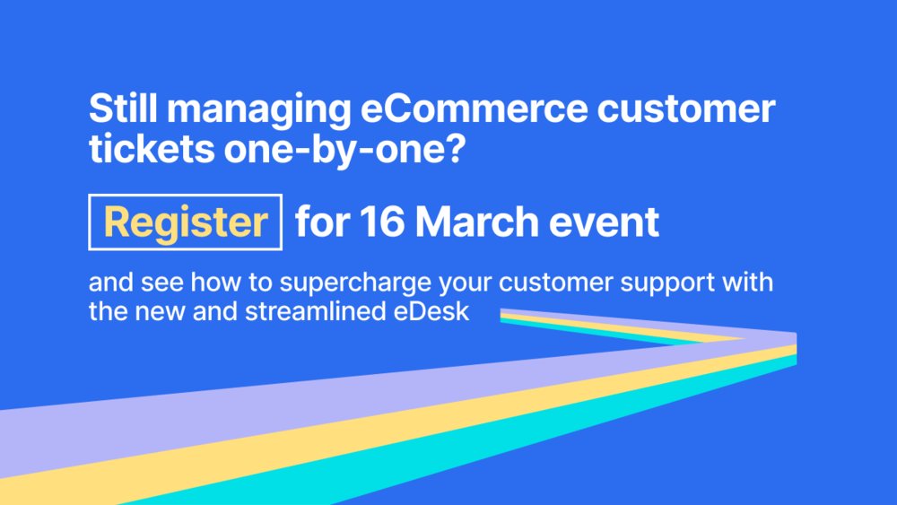 Tune in on March 16th and learn how to supercharge your customer service with the new and streamlined eDesk ⚡️ bit.ly/3epkuAi
#webinar #custexpevent #cxevent #helpdesksolution
