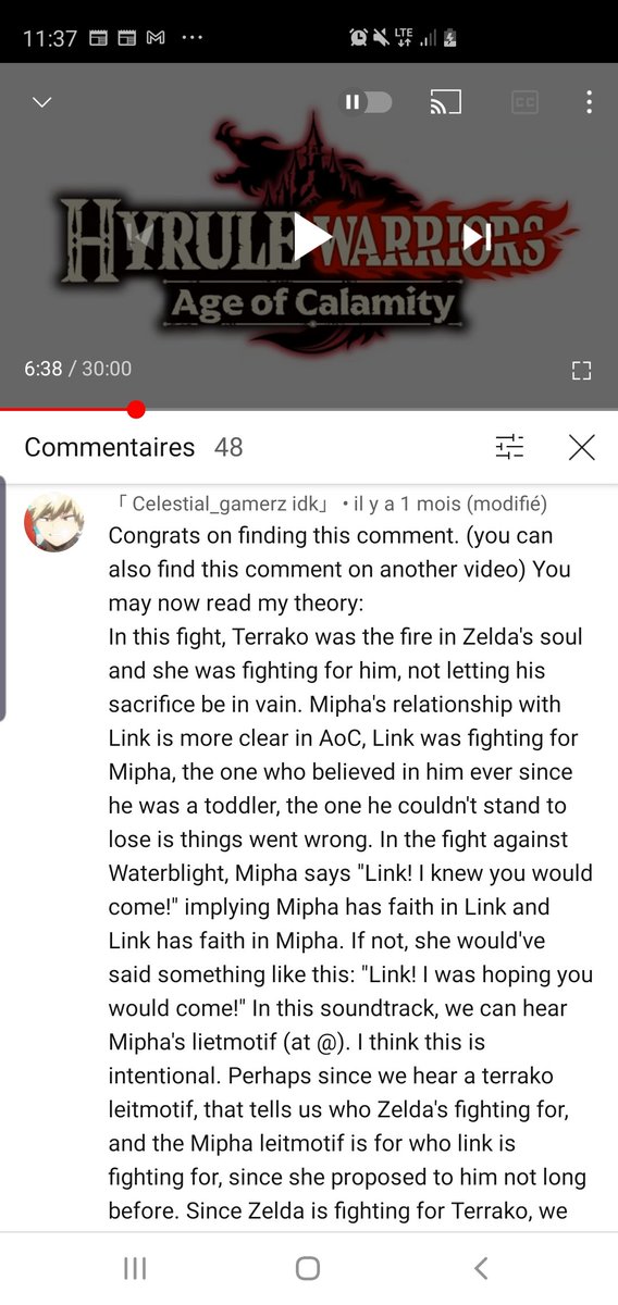 I also share with you an interesting  #Youtube comment about it  #zelda  #Zelda35th  #link  #mipha  #TheLegendofZelda  #hwaoc_spoilers  #HyruleWarriors  #ageofcalamity  #Breathofthewild  #BOTW  #BOTW2  #thread  #theory  #videogames  #fandom  #Nintendo  #NintendoSwitch  #Mar10Day  #loz  #tloz  #twitter