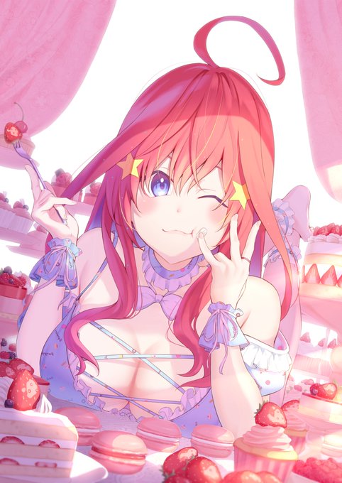 赤薄紅さんがTwitterに投稿した中野五月(五等分の花嫁)のイラスト。