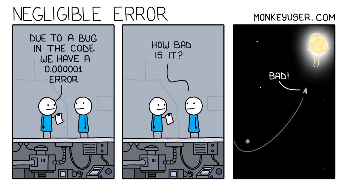 bobjiang123's tweet image. #monkeyuser negligible-error a tiny error...