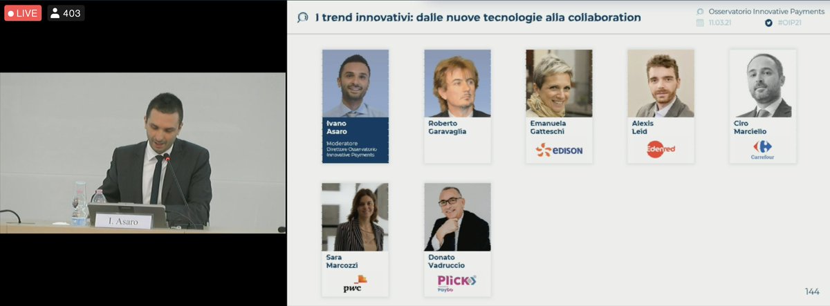 Osserv_Digital's tweet photo. .@iviasa apre l'ultima tavola rotonda del convegno dell'Osservatorio #innovativepayments #OIP21 https://t.co/r5F0YowctD
