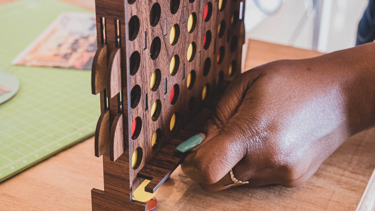 MakerspaceKGL's tweet photo. #RwOT Who loves a good game of Connect Four? Me!!✋🏾✋🏾

Here's our own rendition of the popular board game. Place your orders!!

Available in wood and in acrylic.

#makestuff https://t.co/H6n0Ti69bW